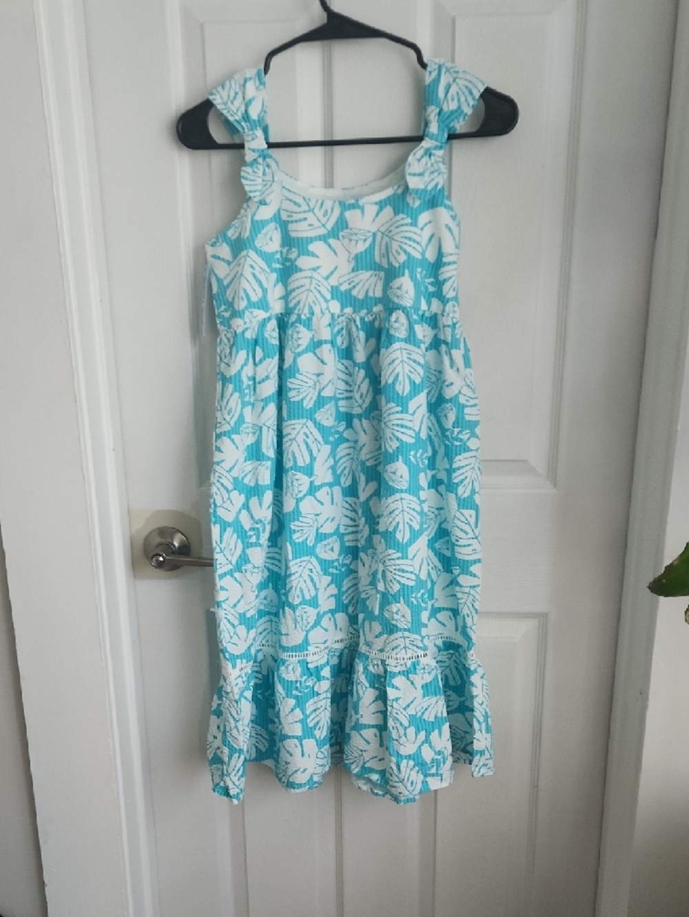 Cat & Jack Aqua Tropical Leaf Sundress - Picture 5 of 7